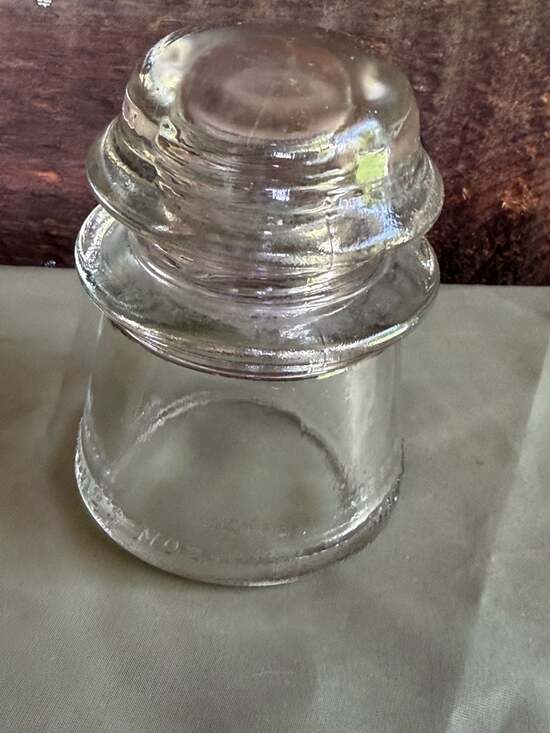 Armstrong's Other - Vintage Armstrong's No. 2 Clear Glass Electrical Insulator